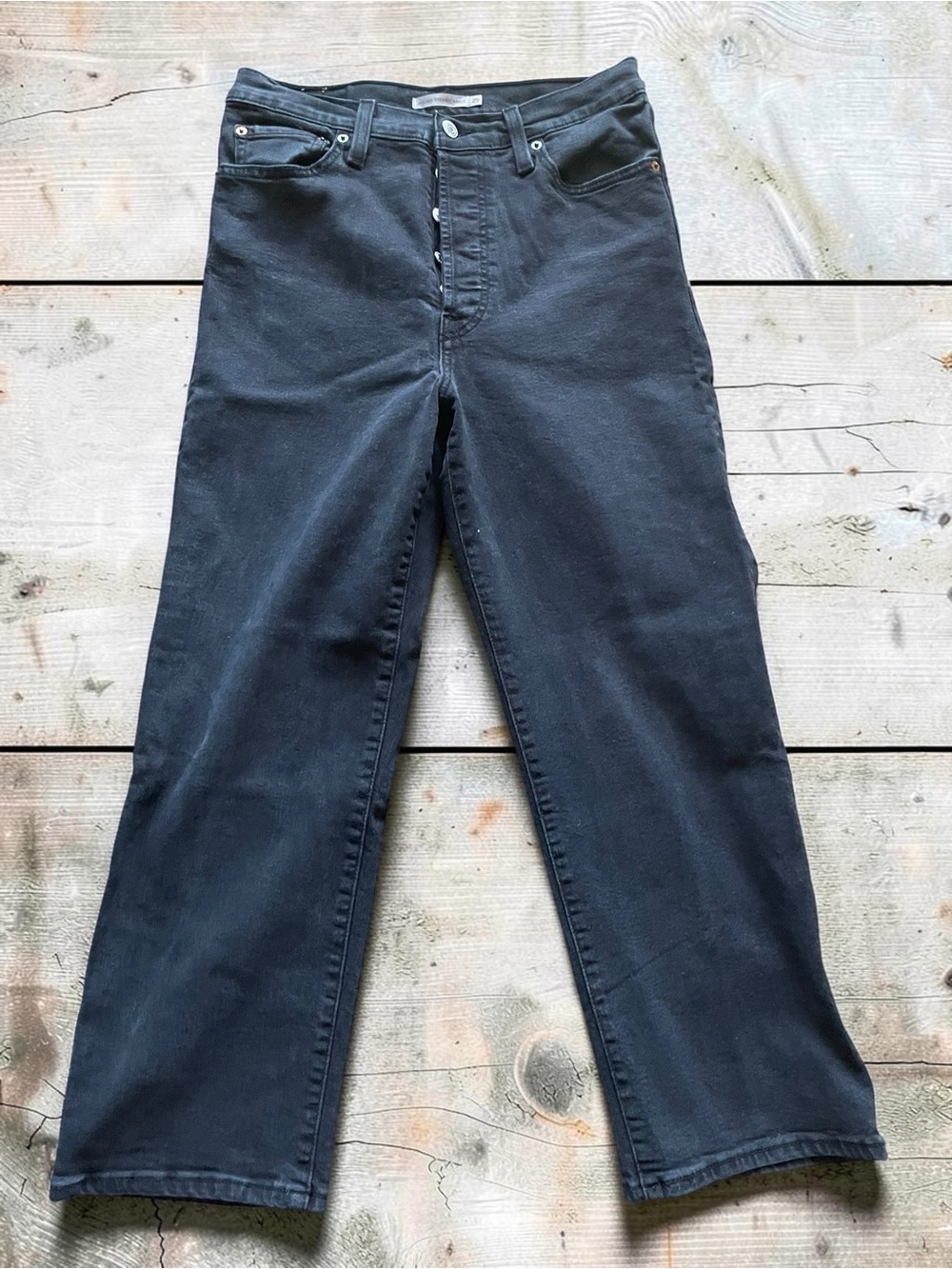 Levi's Ribcage Straight Ankle Black Jeans Size 29